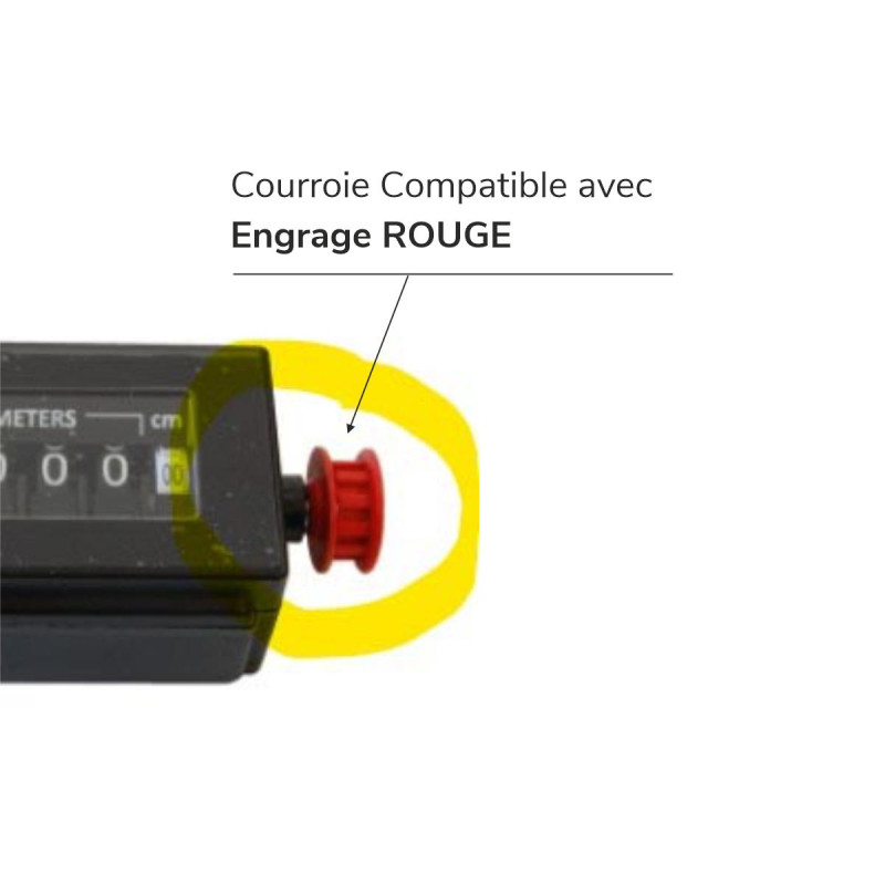 Courroie odomètre Nedo - Engenage rouge