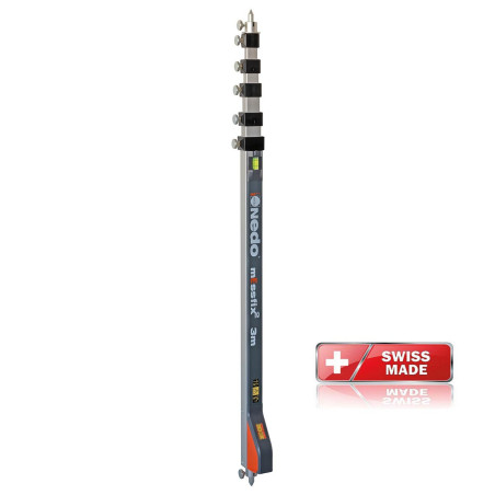 Pige de mesure carrosserie 3 m Auto-mEssfix2 Nedo – canne télescopique