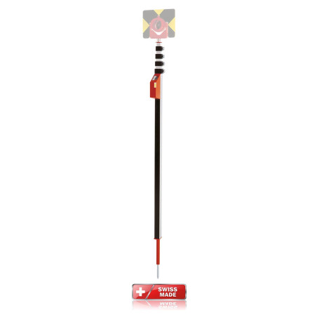 Pige de mesure télescopique porte prisme 5 m Nedo