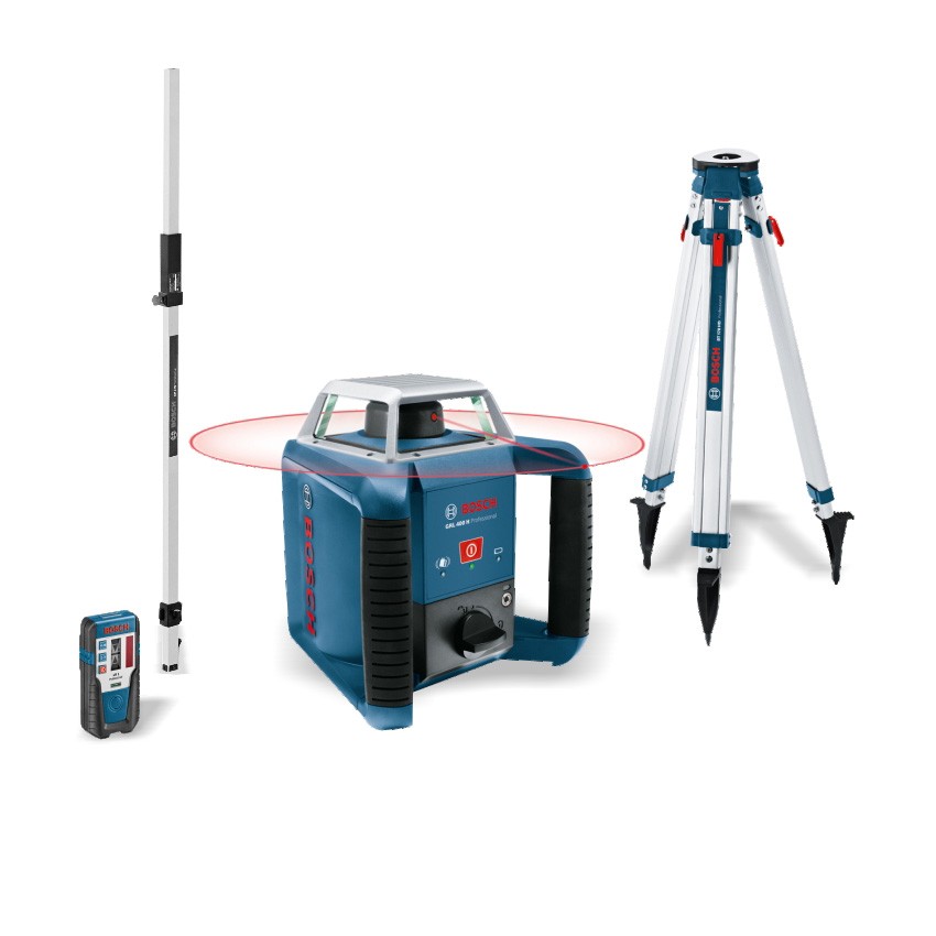 Laser rotatif Bosch GRL 400 H + trépied + mire - Pack